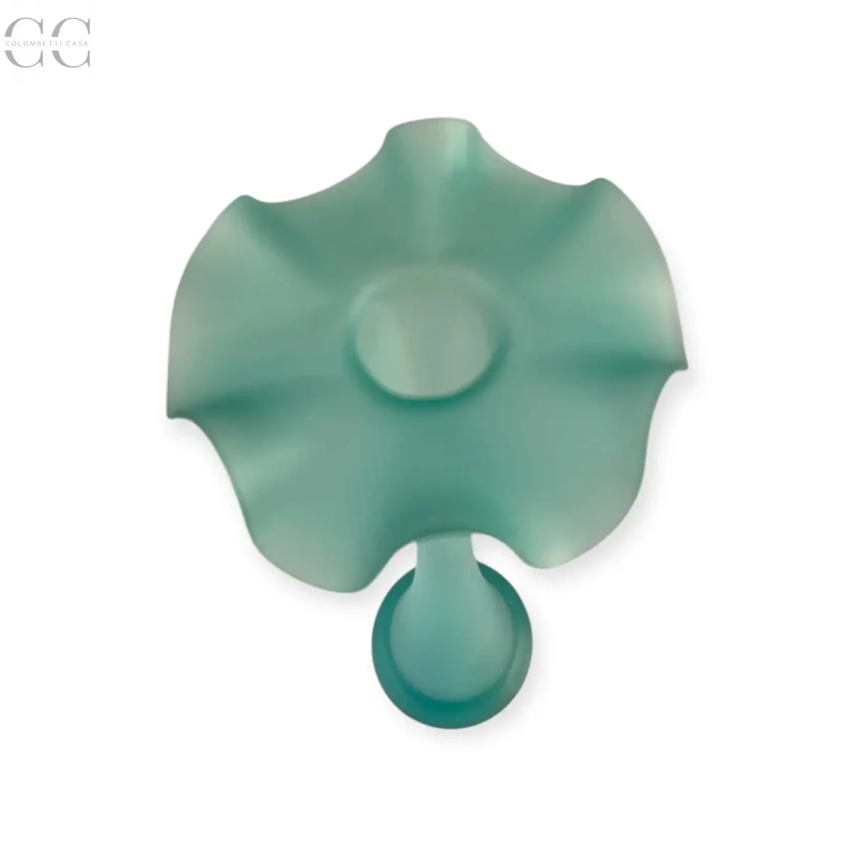 Vaso mono fiore in vetro soffiato color verde acqua - immagine 3