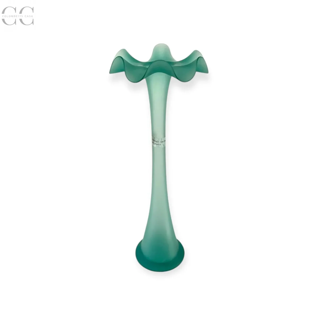 Vaso mono fiore in vetro soffiato color verde acqua - immagine 4