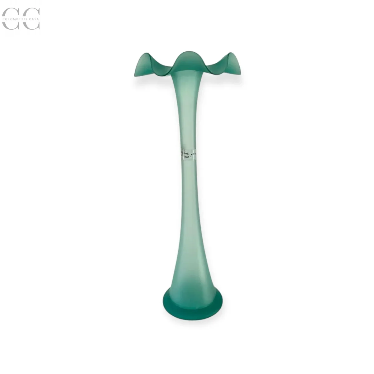Vaso mono fiore in vetro soffiato color verde acqua - immagine 5