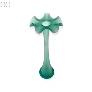 Vaso mono fiore in vetro soffiato color verde acqua