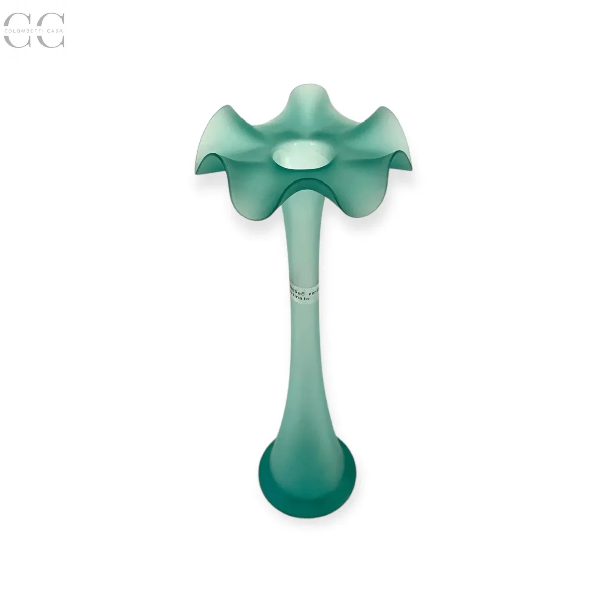 Vaso mono fiore in vetro soffiato color verde acqua